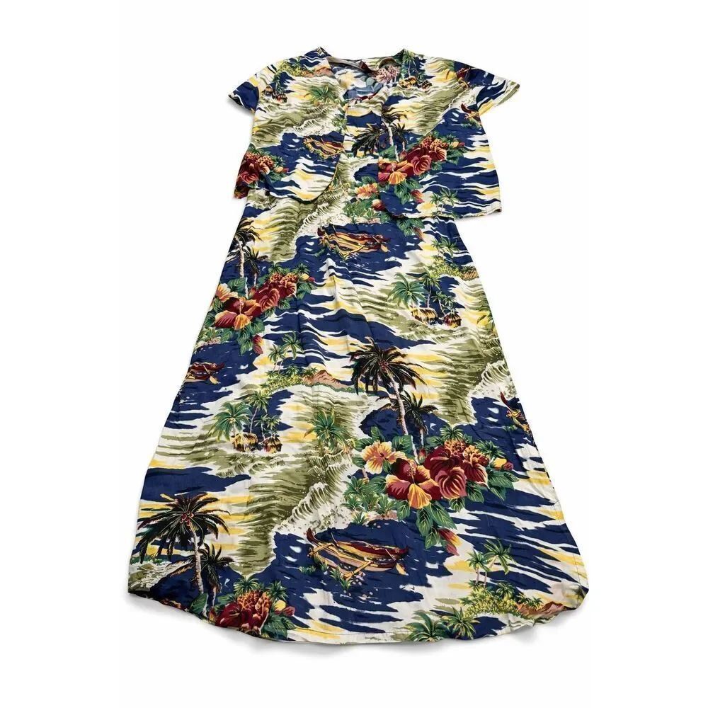Hilo Hattie Hawaiian 2 Pc Vintage Dress Set Size Medium